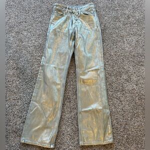 Zara Women’s Gold Foil/Metallic Jeans